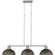 Kinsley 3 Light 38.88 inch Aged Galvanized Steel Linear Pendant Ceiling Light in Antique Black Iron